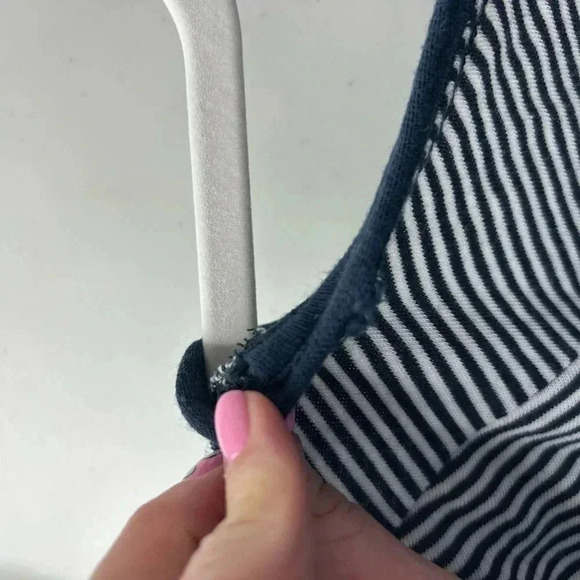 RAG & BONE Navy Blue Stripe Long Sleeve Jersey T Shirt Dress Size L Retails $225 - Picture 8 of 8